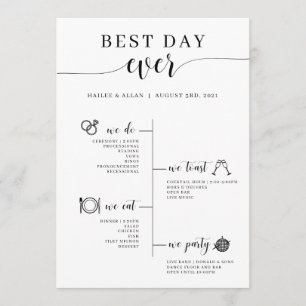 Best Day Ever Wedding Timeline Program