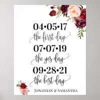 Best day wedding date yes day marsala floral