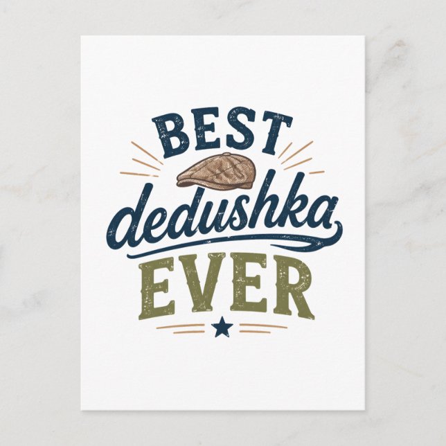 Best Dedushka ever Postcard (Front)