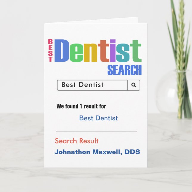 Best Dentist Search Thank You Card (Front)