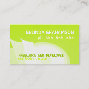 Best Design Lime Green + White Business Card
