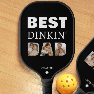Best Dinkin Dad Photo Collage Father's Day Pickleball Paddle
