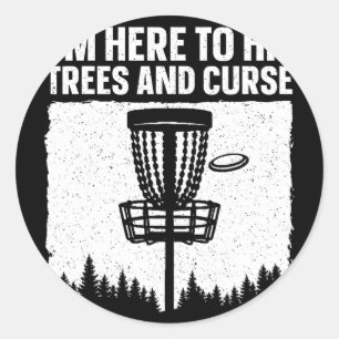 Best Disc Golf Art For Men Women Disc Golfer Disc Classic Round Sticker