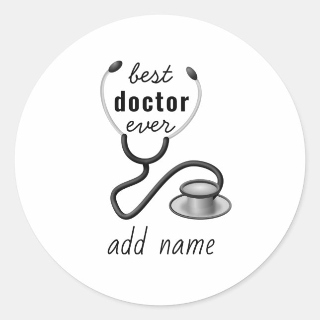 Best Doctor Ever Appreciation World’s Greatest Doc Classic Round Sticker (Front)
