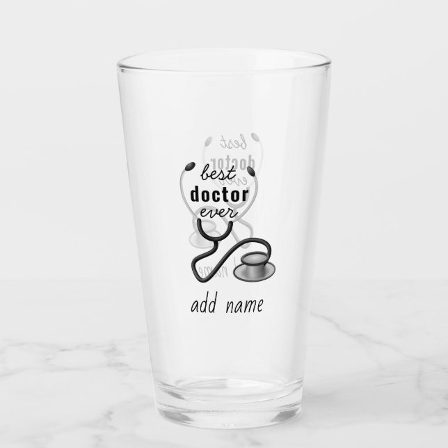 Best Doctor Ever Appreciation World’s Greatest Doc Glass (Front)