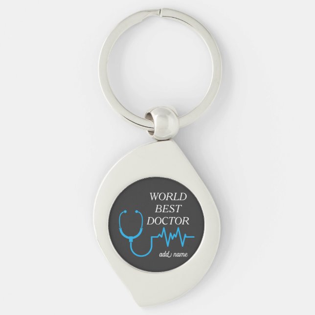 Best Doctor Ever Appreciation World’s Greatest Doc Keychain (Front)