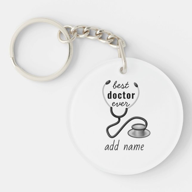 Best Doctor Ever Appreciation World’s Greatest Doc Keychain (Front)