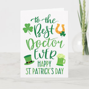 Best Doctor Ever St Patrick's Day Typography Card