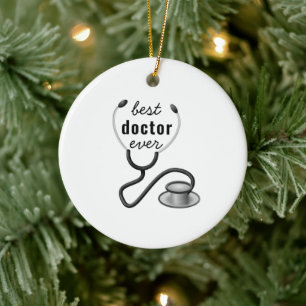 Best Doctor Ever Stethosco Physician Graduation Ceramic Ornament