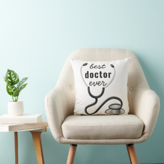 Best Doctor Ever Stethosco Physician Graduation Throw Pillow