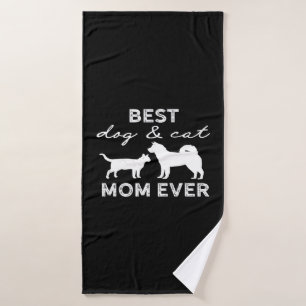 Best Dog And Cat Mom Gift Cute Crazy Cat Lady Dog Bath Towel