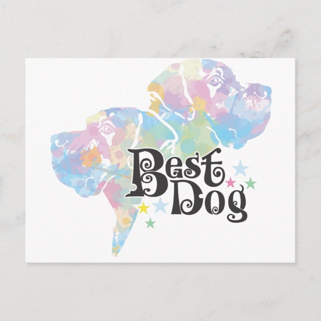 Best Dog "coloured" Postcard (Front)