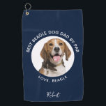 Best Dog Dad by Far Pet Beagle Photo Custom Golf Towel<br><div class="desc">Show off your love for your furry best friend on the golf course with our customizable photo golf towel! Featuring an adorable dog photo, this golf towel can be easily personalized with a photo of your own beloved canine companion. Plus, you can make it extra special by choosing your preferred...</div>