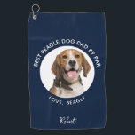 Best Dog Dad by Far Pet Beagle Photo Custom Golf Towel<br><div class="desc">Show off your love for your furry best friend on the golf course with our customizable photo golf towel! Featuring an adorable dog photo, this golf towel can be easily personalized with a photo of your own beloved canine companion. Plus, you can make it extra special by choosing your preferred...</div>