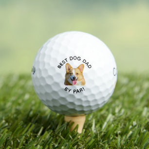 Best Dog Dad By Par with Dog Picture Golf Balls
