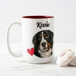 Best dog dad custom photo/name & funny dog quote Two-Tone coffee mug