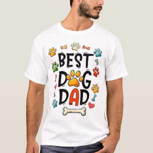 Best Dog Dad Digital Print T-Shirt