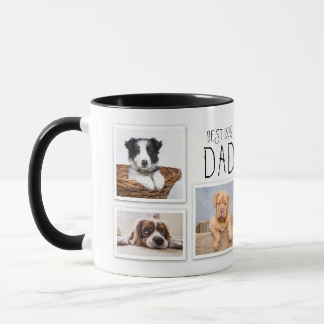 Best Dog Dad Ever 6 photo collage Mug (Left)