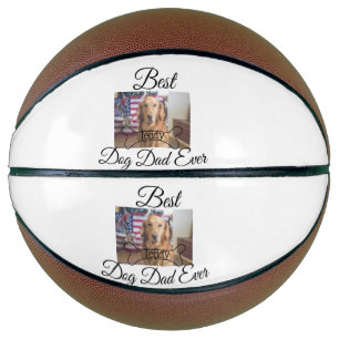 Best dog Dad ever add pet name photo bone golden r Basketball