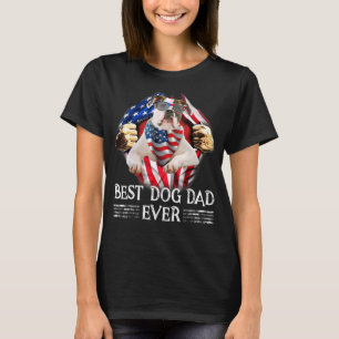 Best Dog Dad Ever American Bulldog American Flag T-Shirt