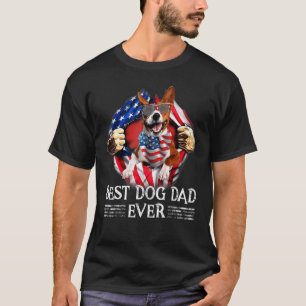 Best Dog Dad Ever Basenji American Flag For Men T-Shirt
