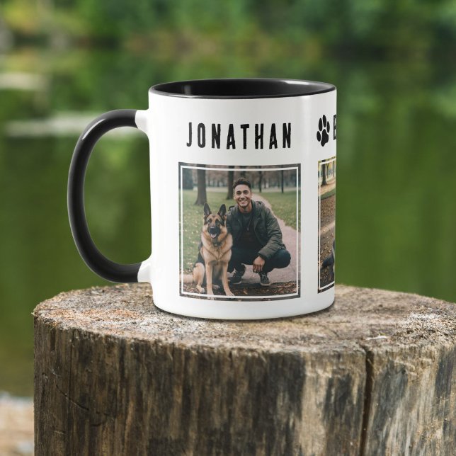 Best Dog Dad Ever Black and White 3 Photo Mug (Creator Uploaded)