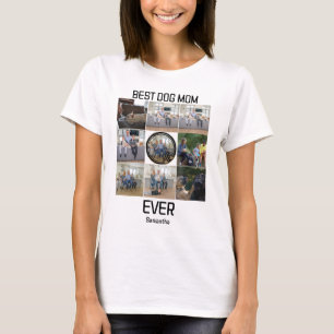 Best Dog Dad Ever Custom 9 Photo Collage T-Shirt
