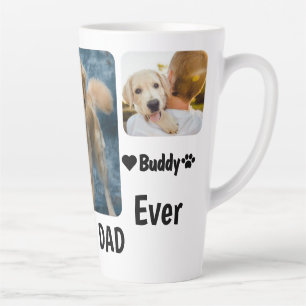 Best Dog Dad Ever Custom Modern Photo and Dog Name Latte Mug
