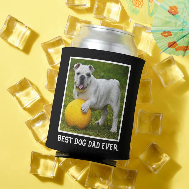 Best Dog dad Ever Custom Photo, dad gift, Can Cooler (In Situ Summer)