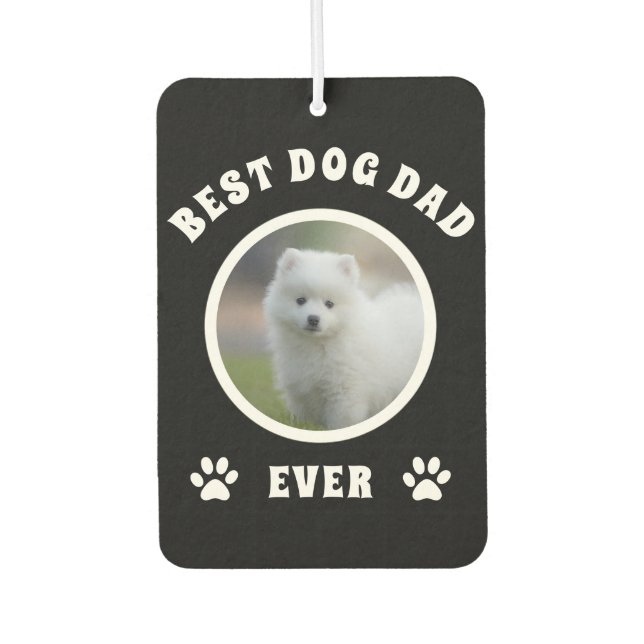 Best Dog Dad Ever Custom Photo Personalized Air Freshener (Front)