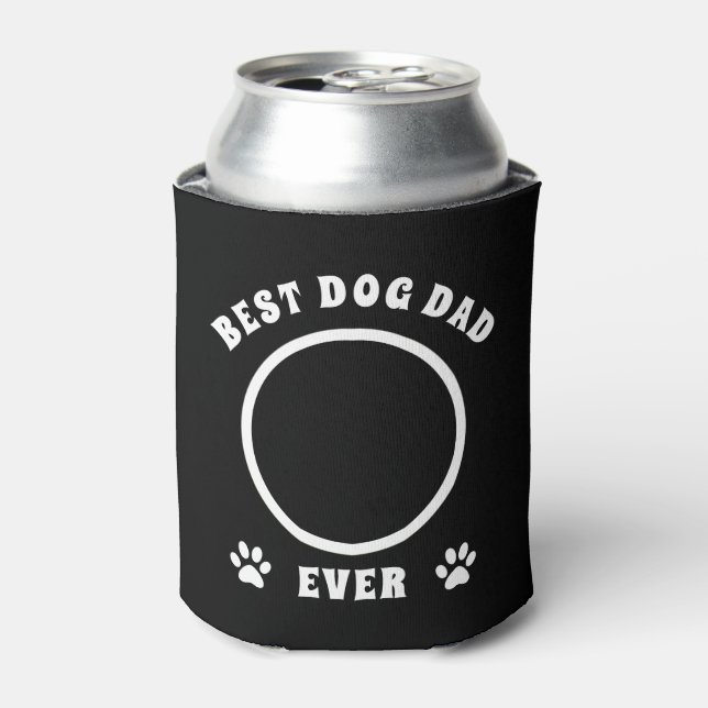 Best Dog Dad Ever Custom Photo Personalized Can Cooler (Can Front)