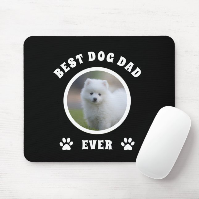 Best Dog Dad Ever Custom Photo Personalized Mouse Pad (With Mouse)