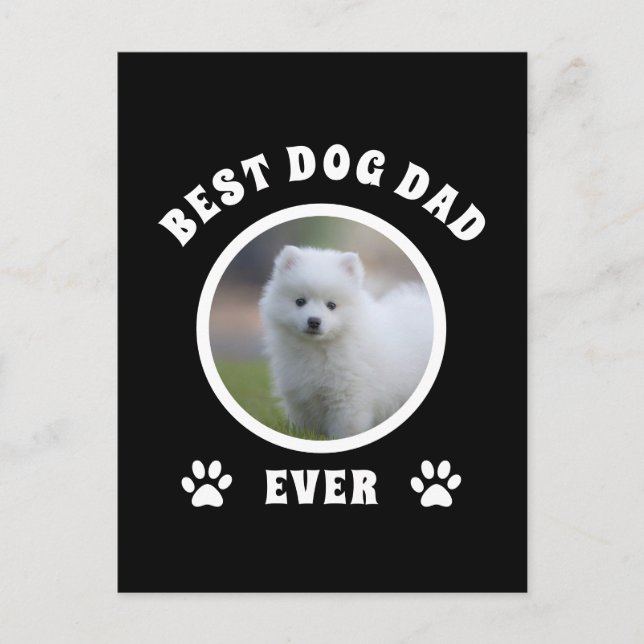 Best Dog Dad Ever Custom Photo Personalized Postcard (Front)