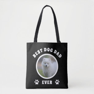 Best Dog Dad Ever Custom Photo Personalized Tote Bag