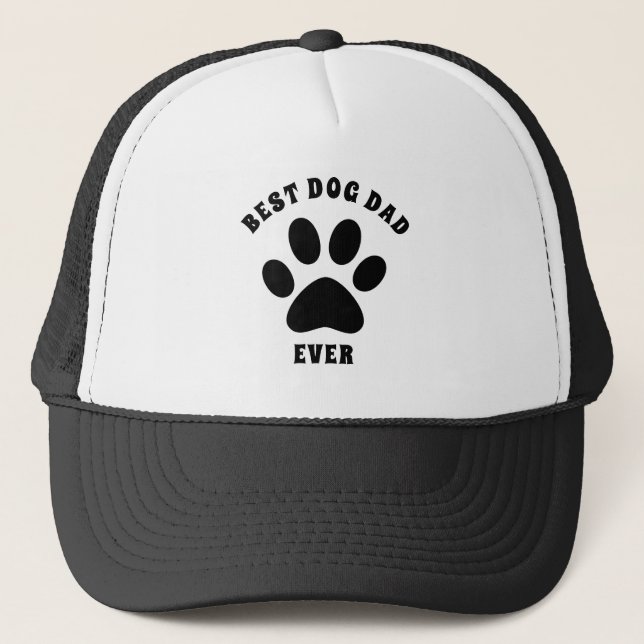 Best Dog Dad Ever Custom Text Personalized Trucker Hat (Front)