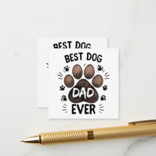 Best Dog Dad Ever – Cute Paw Print Dog Lover Enclosure Card