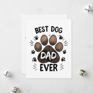 Best Dog Dad Ever – Cute Paw Print Dog Lover Holiday Card