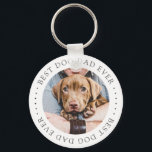 Best Dog Dad Ever Elegant Simple Custom Photo Keychain<br><div class="desc">This simple and classic design is composed of serif typography and add a custom photo.</div>