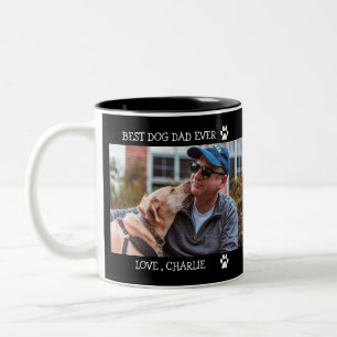 Best Dog Dad Ever Father's Day Custom Photo  Two-T Two-Tone Coffee Mug