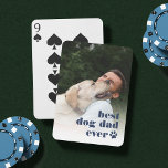 Best Dog Dad Ever | Father's Day Photo Playing Cards<br><div class="desc">Create a sweet Father's Day gift for a devoted pet dad with these cute photo playing cards. Customize with a favourite photo of his furbaby,  with "best dog dad" overlaid in modern navy blue lettering with a pawprint illustration.</div>