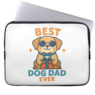 Best Dog Dad Ever – Funny Father's Day Dog Shirt Laptop Sleeve