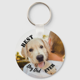 Best Dog Dad Ever Funny Pet Photo Keychain