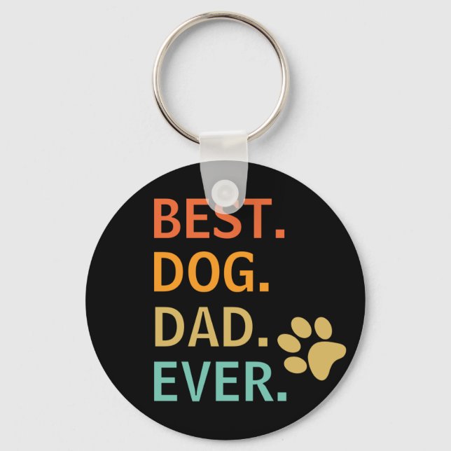 Best Dog dad Ever keychain, dad gift, Christmas,  Keychain (Front)