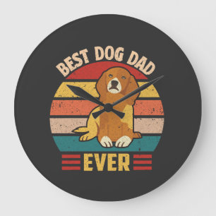 Best Dog Dad Ever  Large Clock