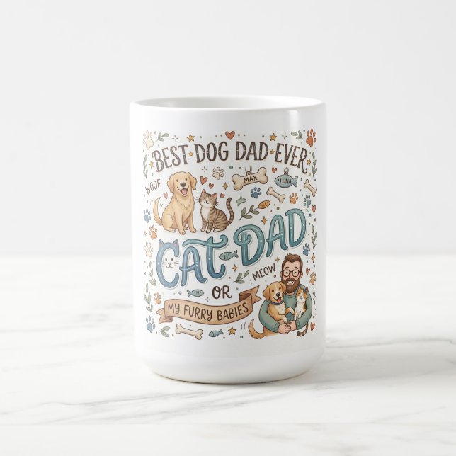 Best Dog Dad Ever Mug Pet Father Coffee (Center)
