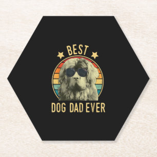 Best dog dad ever   newfoundland dad gift paper coaster