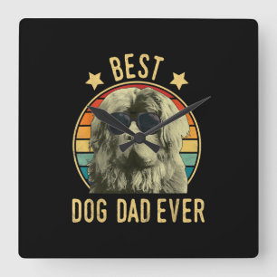 Best dog dad ever   newfoundland dad gift square wall clock