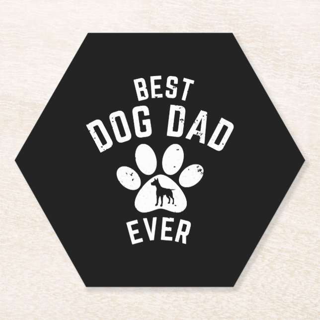 BEST DOG DAD EVER PAPER COASTER (Front)