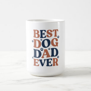 Best Dog Dad Ever Paw Print Typography Gift Coffee Mug