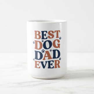 Best Dog Dad Ever Paw Print Typography Gift Coffee Mug